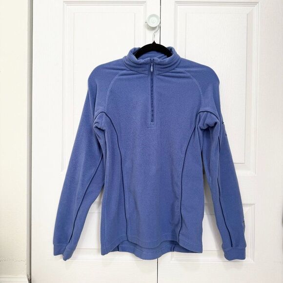 Women Columbia Fleece Quarter Zip Pullover Sweatshirt Blue Purple OmniTech Small - Picture 1 of 8